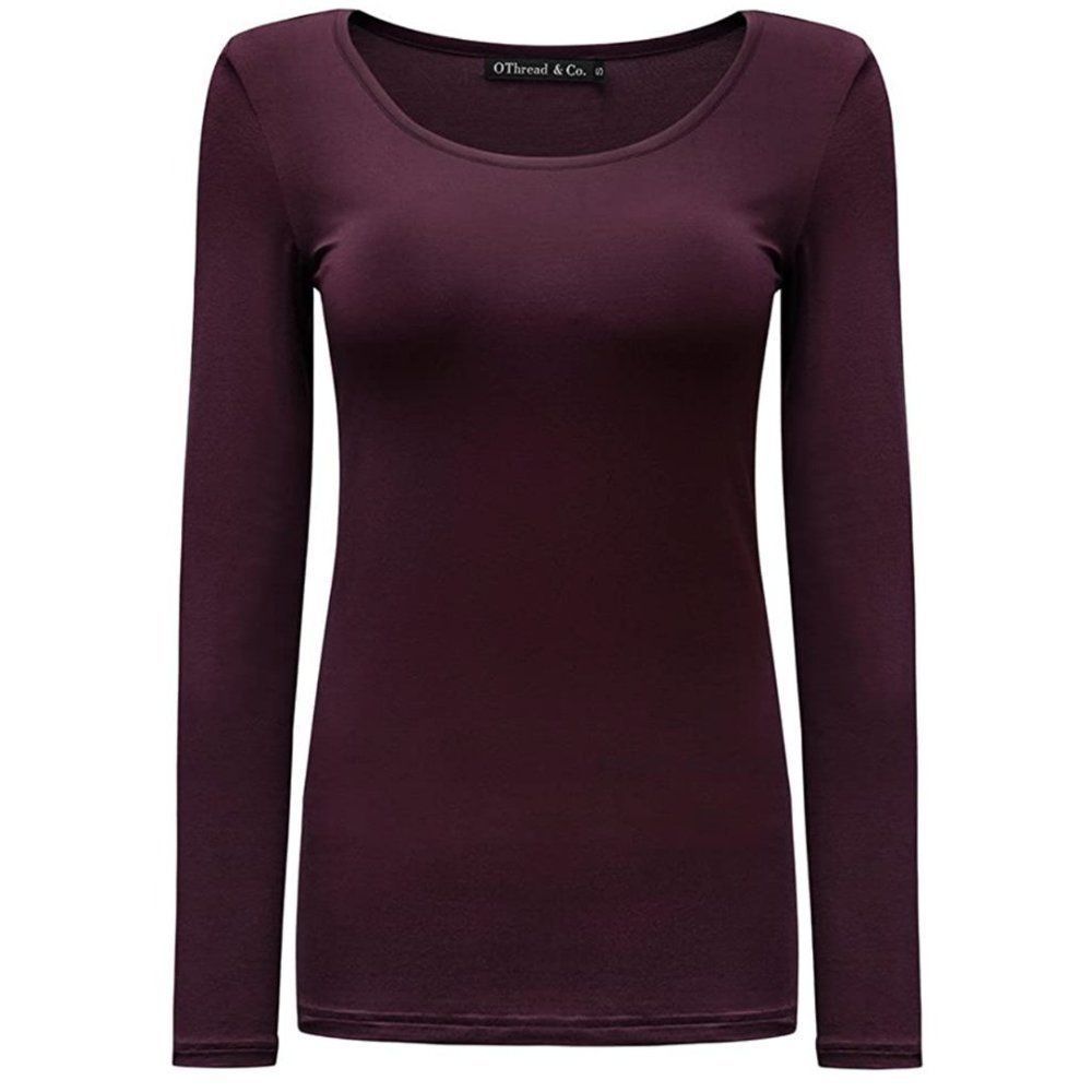 Dark Purple Modal Long Sleeve T-Shirt Sz S